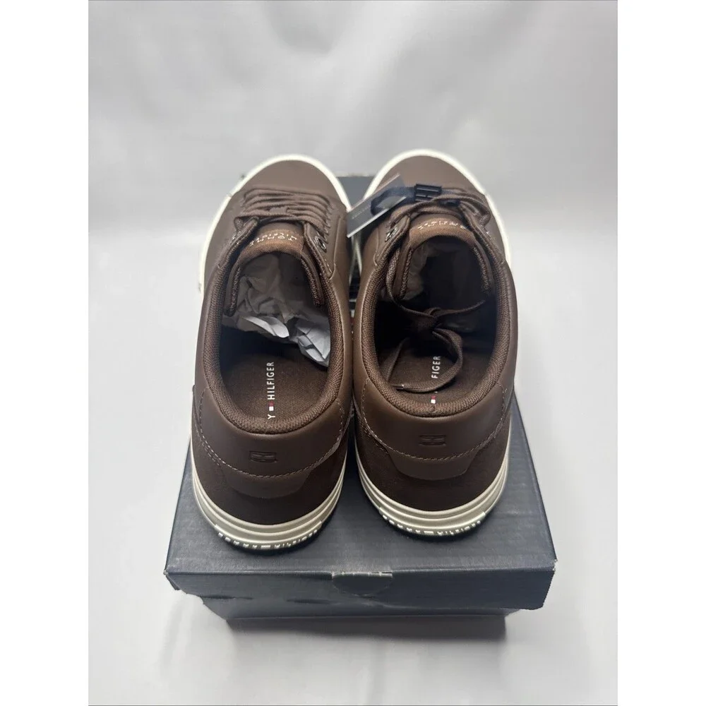 Tommy Hilfiger Lth Street Leather Low-Top Sneakers Cocoa Brown Mens Size 11 NWT